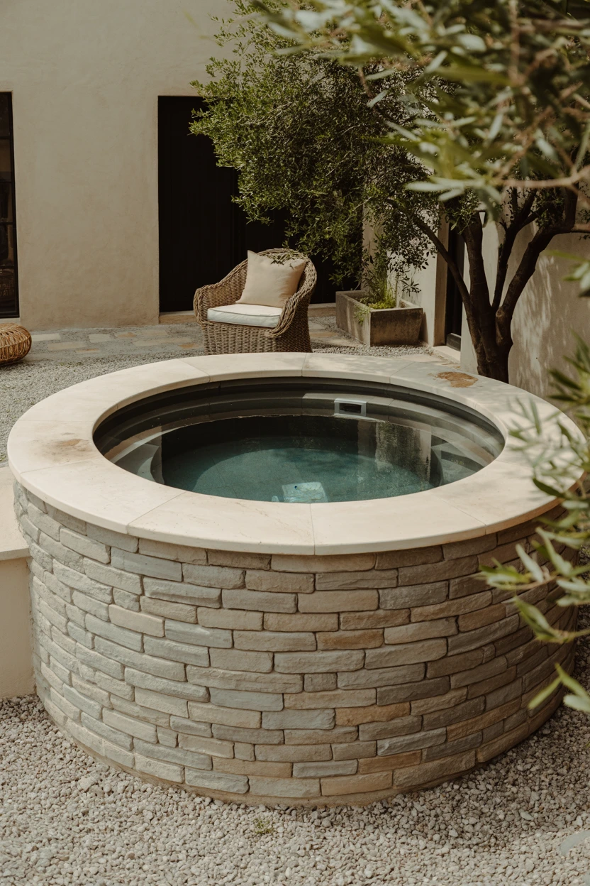 The Circular Stone-Veneer Plunge Pool