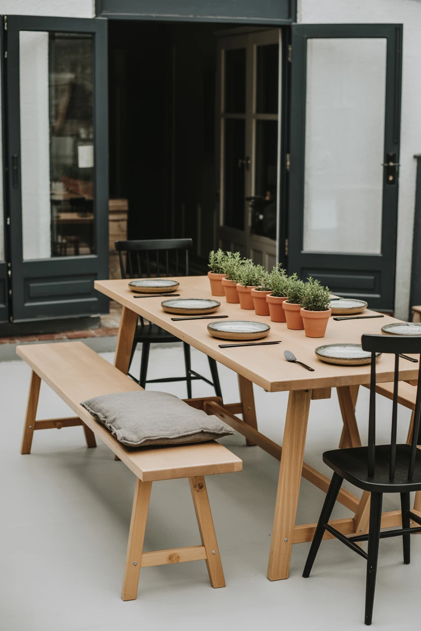 Use a Simple Bench for Casual Seating