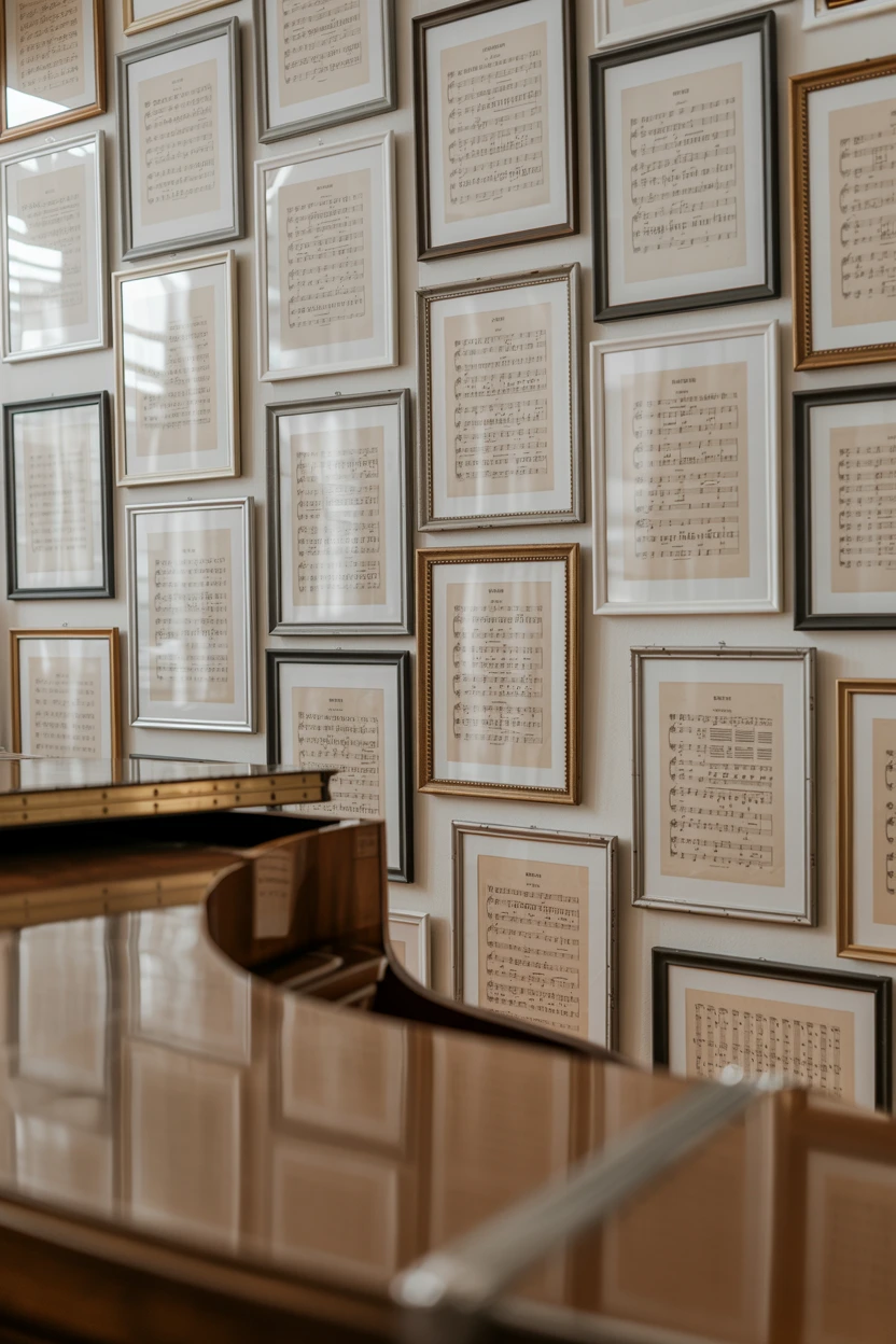 A Wall of Vintage Sheet Music