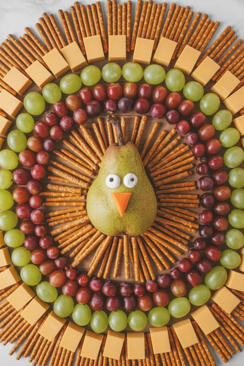 The Thanksgiving Turkey-Shaped Snack Board