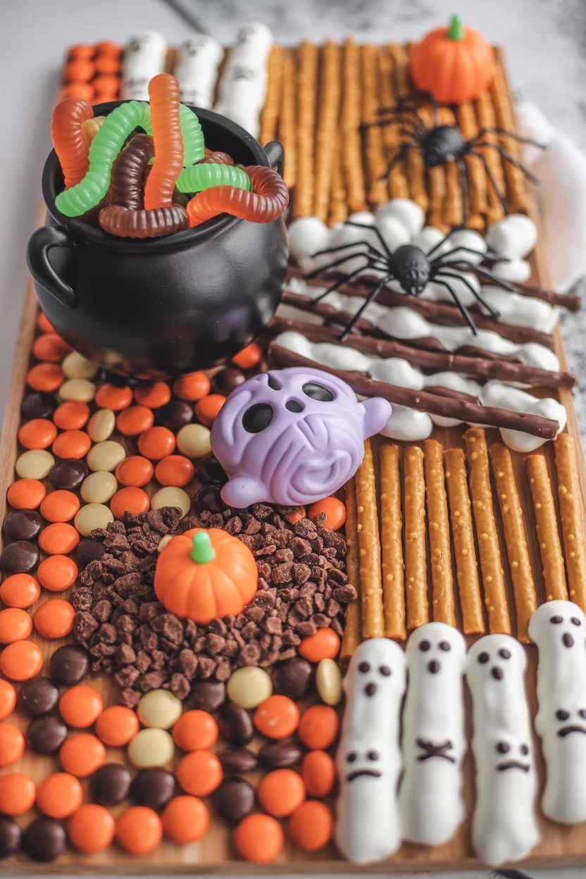 A Spooky Halloween Candy & Snack Board