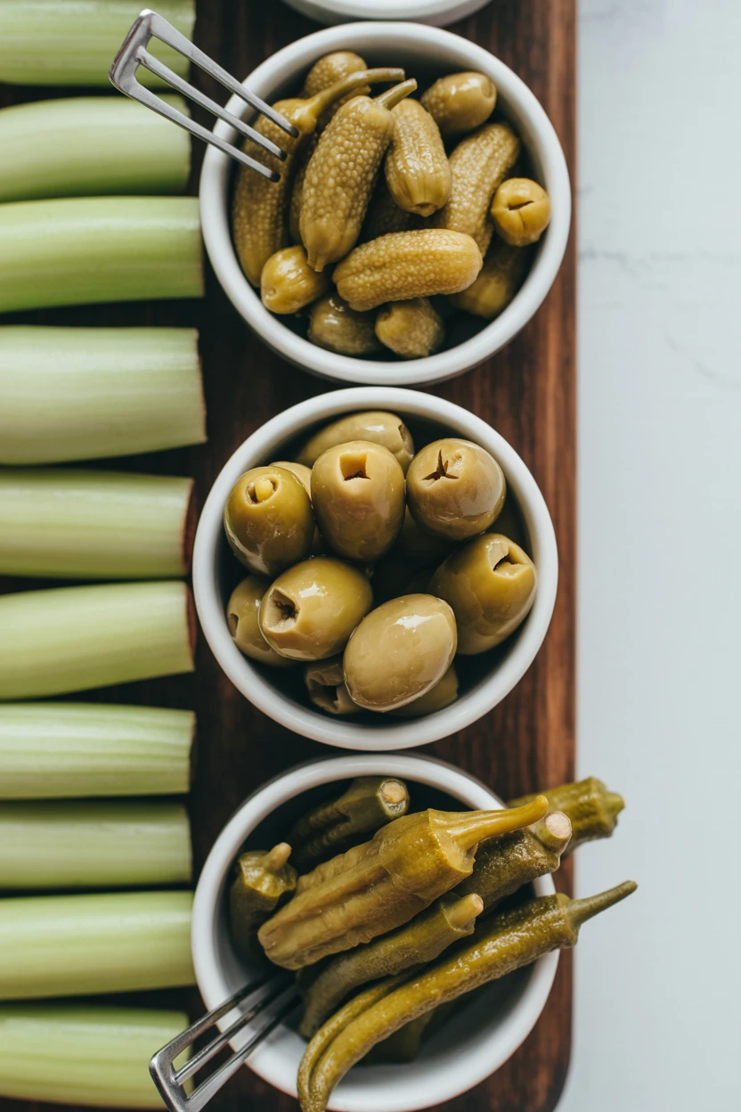 A Pickle & Olive Bar with Cornichons