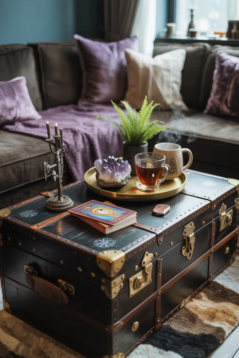 Repurpose a Vintage Trunk as a Mystical Coffee Table