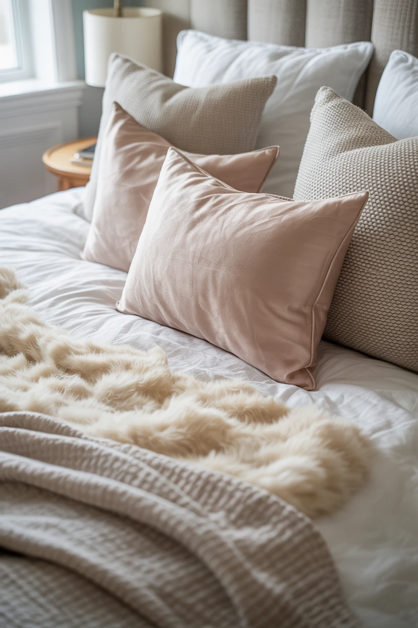 Layered Bedding with a Mix of Textures