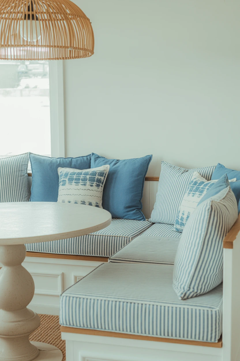 Coastal Stripes and Light Wood for a Breezy Feel