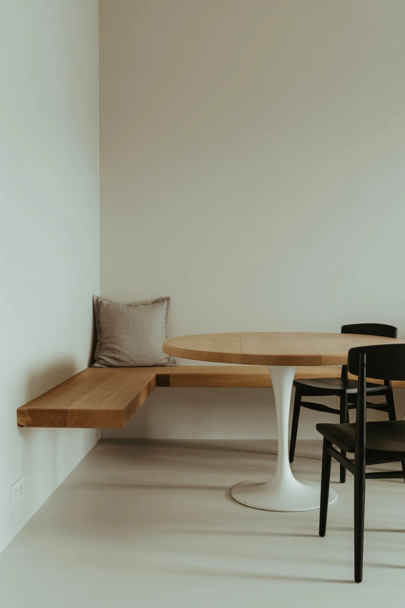 Minimalist Floating Bench for an Uncluttered Look