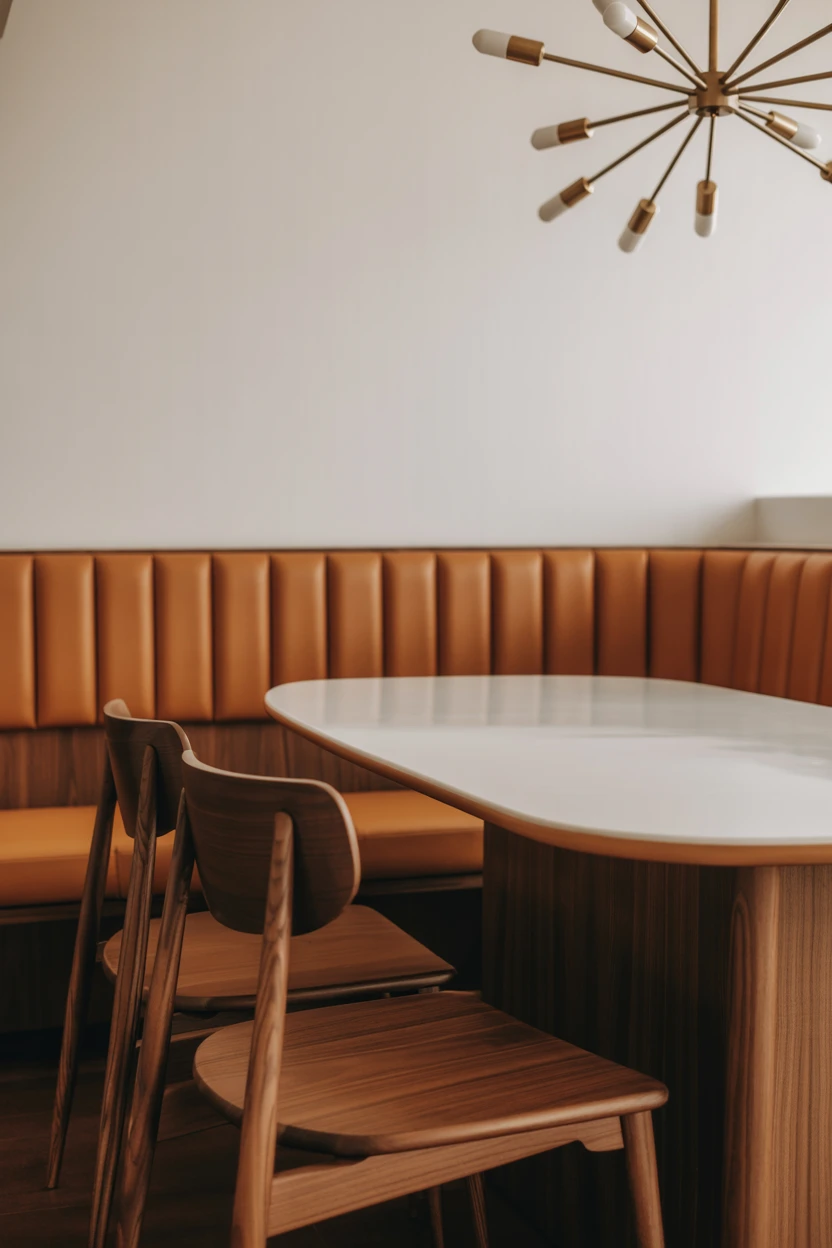 Rich Cognac Leather for a Touch of Mid-Century Style