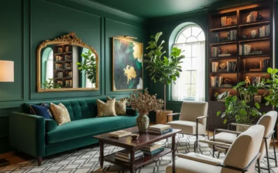 24 Gorgeous Living Rooms With Dark Green Walls