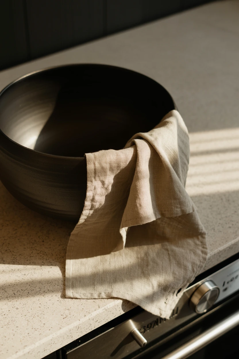 Drape a Fine Linen Tea Towel Over a Bowl's Edge
