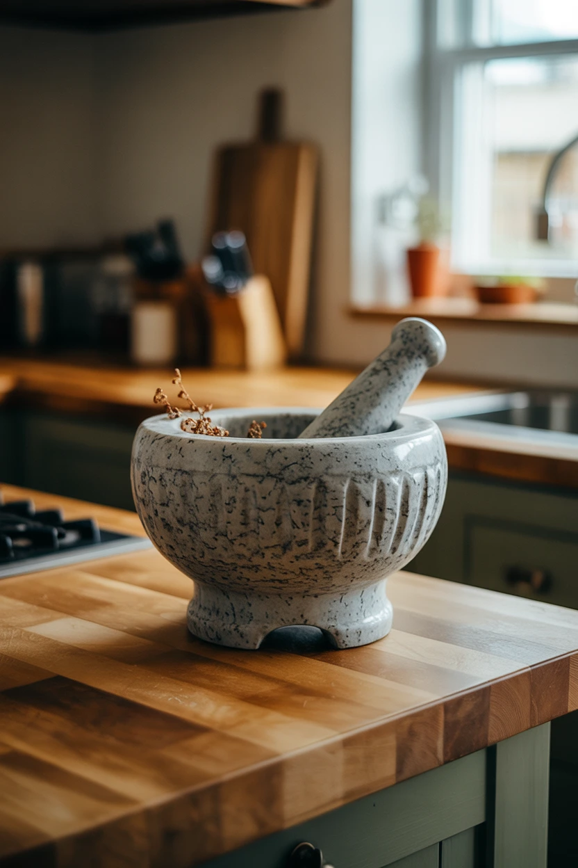 Use a Stone Mortar and Pestle as a Functional Sculpture