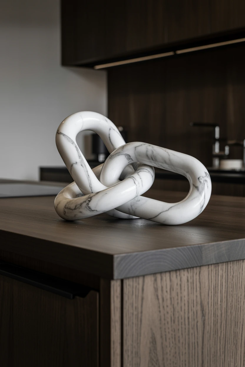 Anchor the Space with a Heavy, Textural Marble Chain