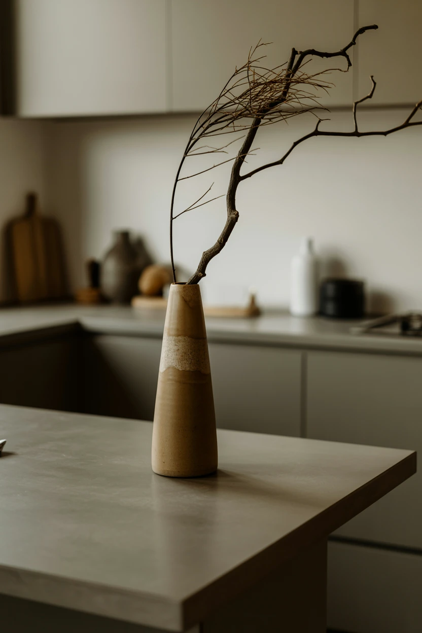 Introduce Elegant Height With a Sculptural Branch in a Tall Vase