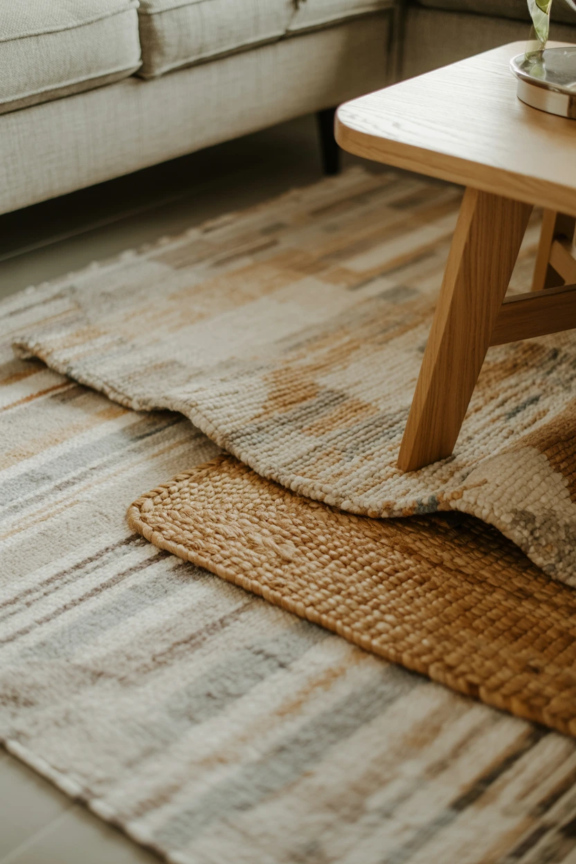 Layer a Jute Rug Over a Larger Neutral Carpet