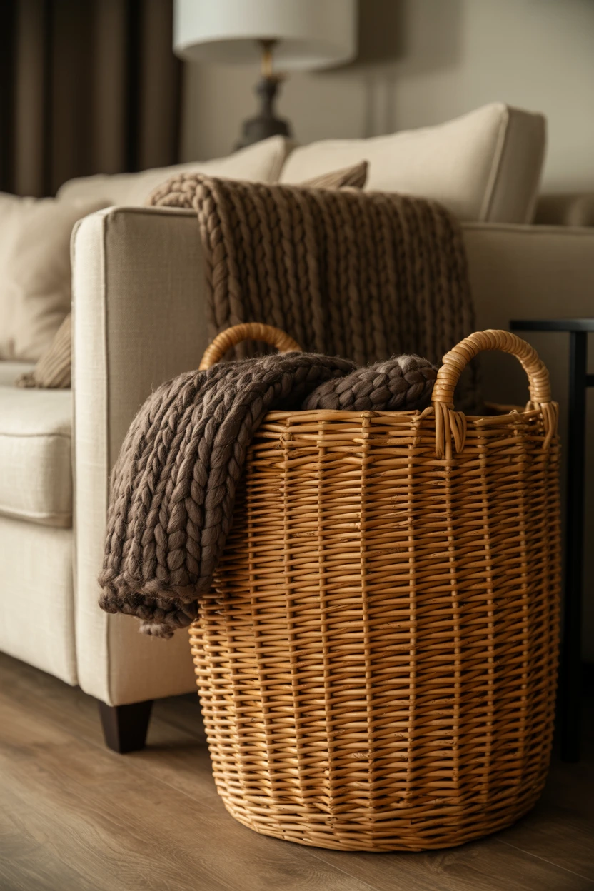 Use Woven Baskets for Textured Storage