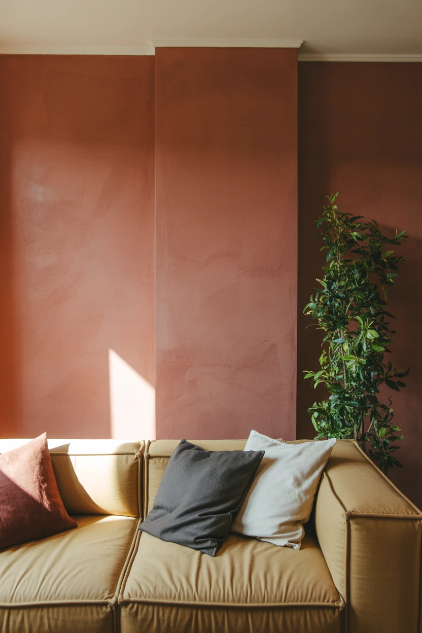 Paint a Feature Wall in a Muted Terracotta or Clay