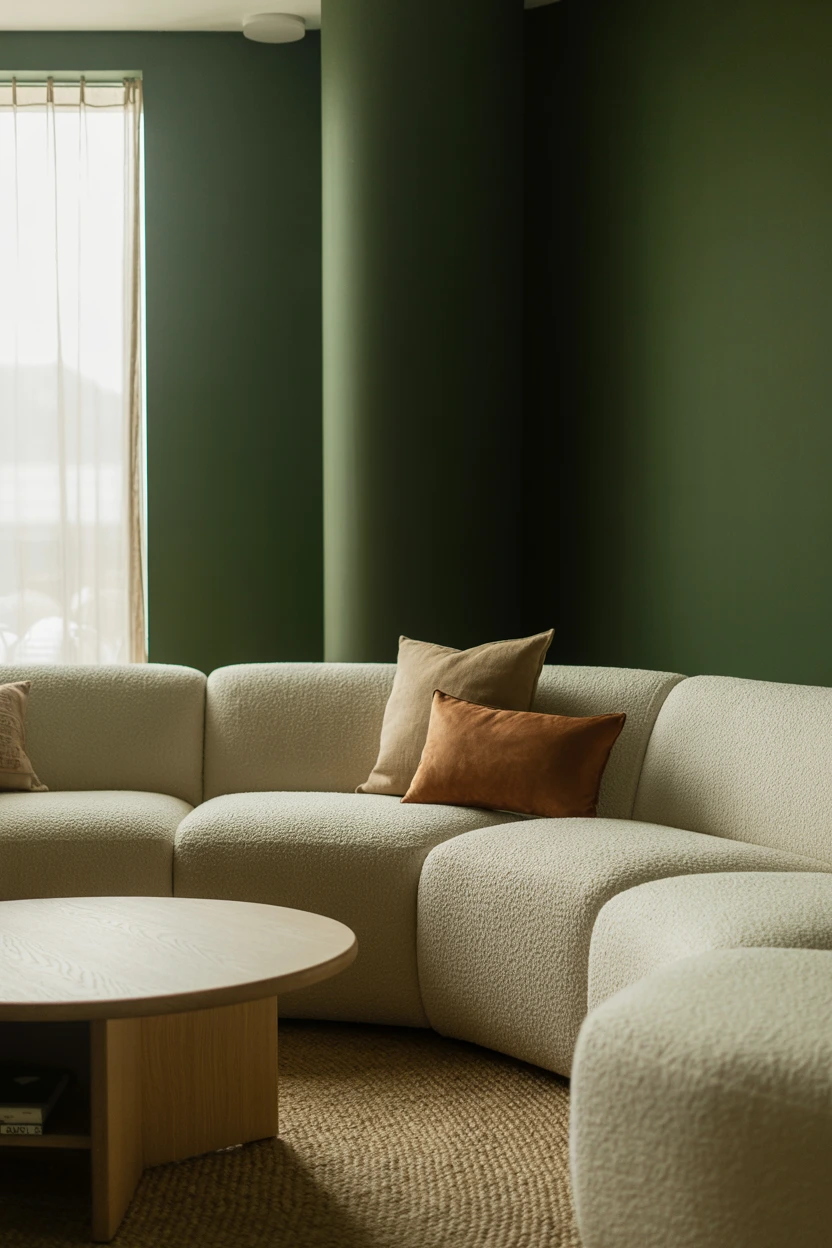 Create a Soft Contrast with a Cream Boucle Sectional