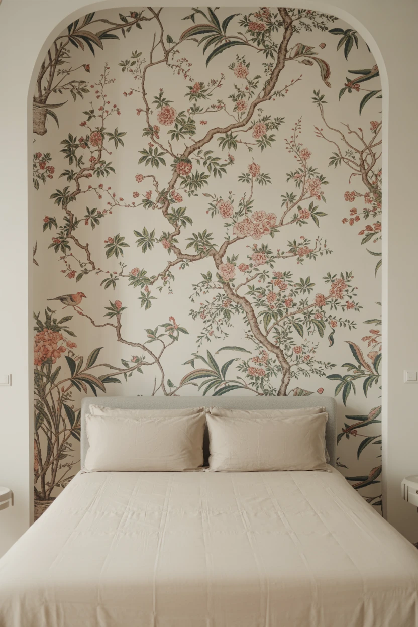 Use Removable Wallpaper in a Chinoiserie Print