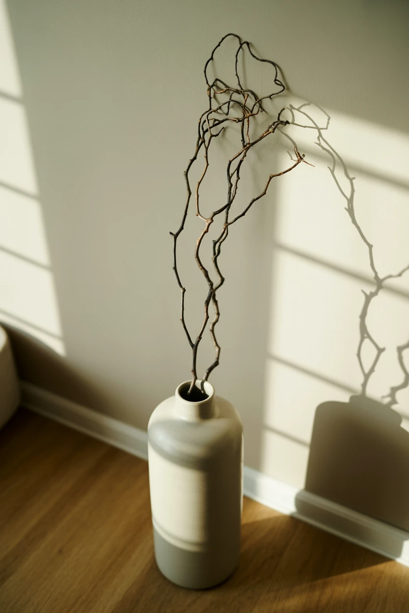 Add a Single, Sculptural Branch to a Tall Vase
