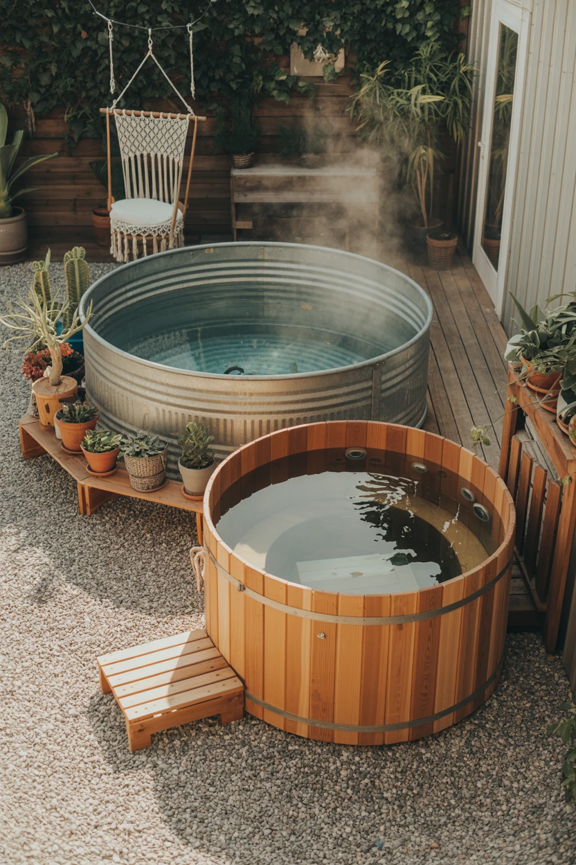 The Stock Tank Pool with a Cedar Hot Tub