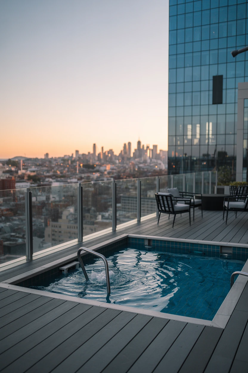 The Rooftop Plunge Pool with a City View