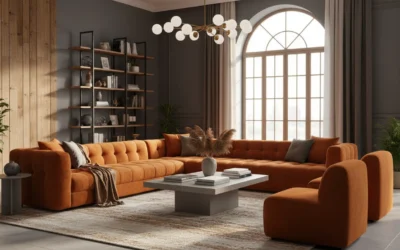 25 Stunning Living Rooms Featuring Orange Velvet Sofas