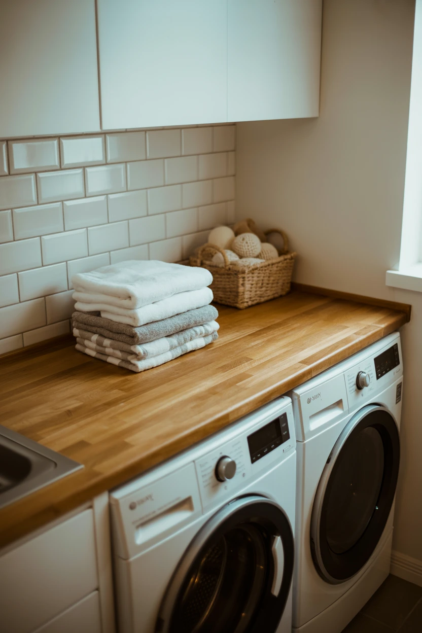 Install a Butcher Block Countertop Over Front-Loaders