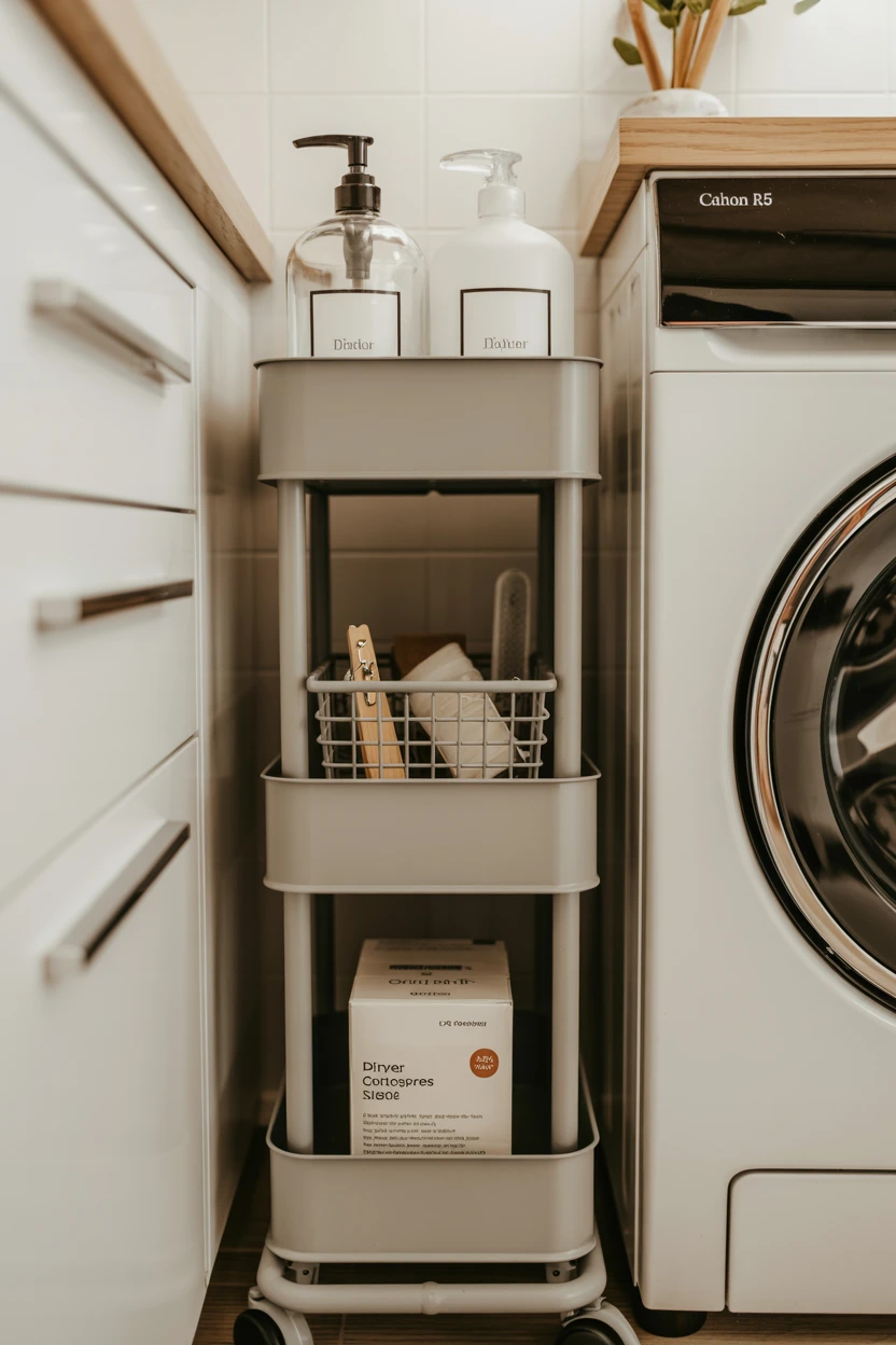 Use a Slim Rolling Cart for the Gap Beside the Machine