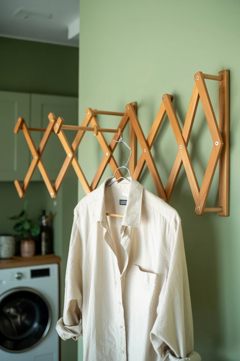 Mount a Collapsible Accordion Drying Rack to the Wall