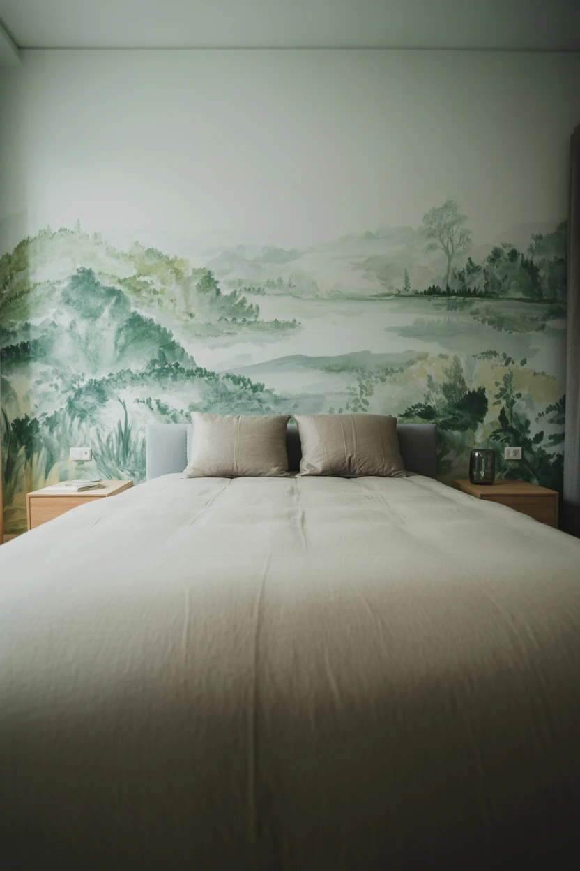 Apply a Peel-and-Stick Mural for a Wow-Factor Wall