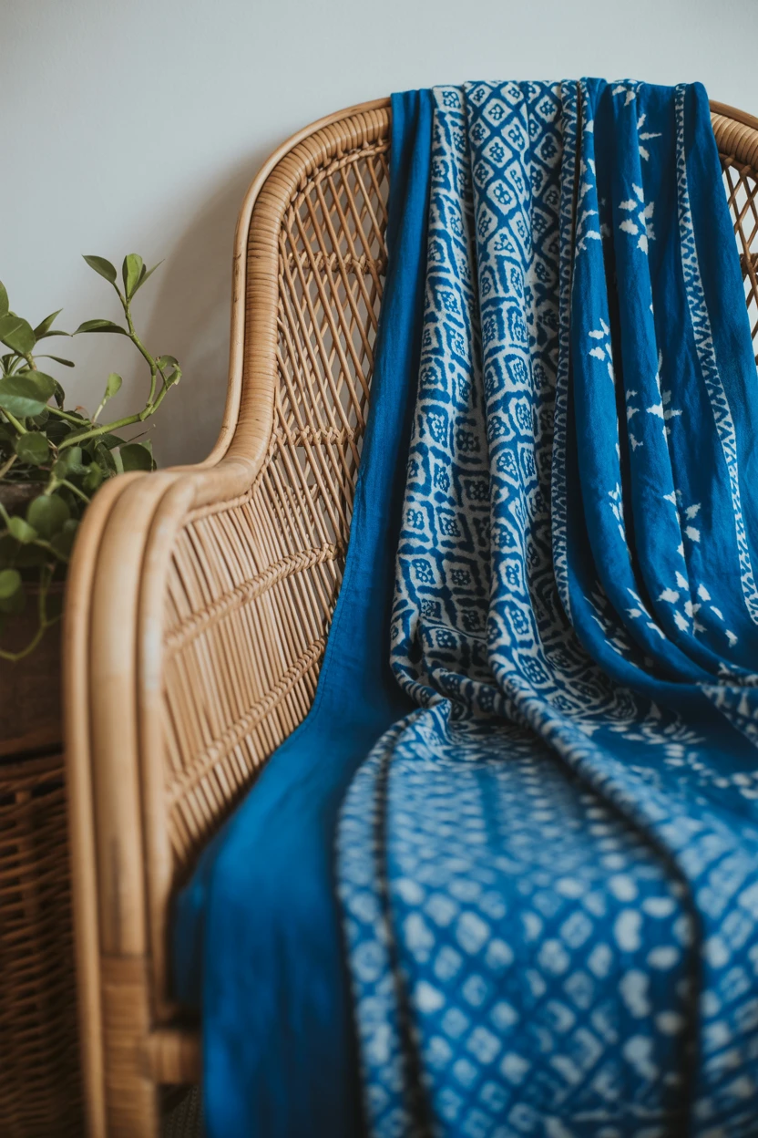 Add a Touch of Global Style with a Blue Batik Throw