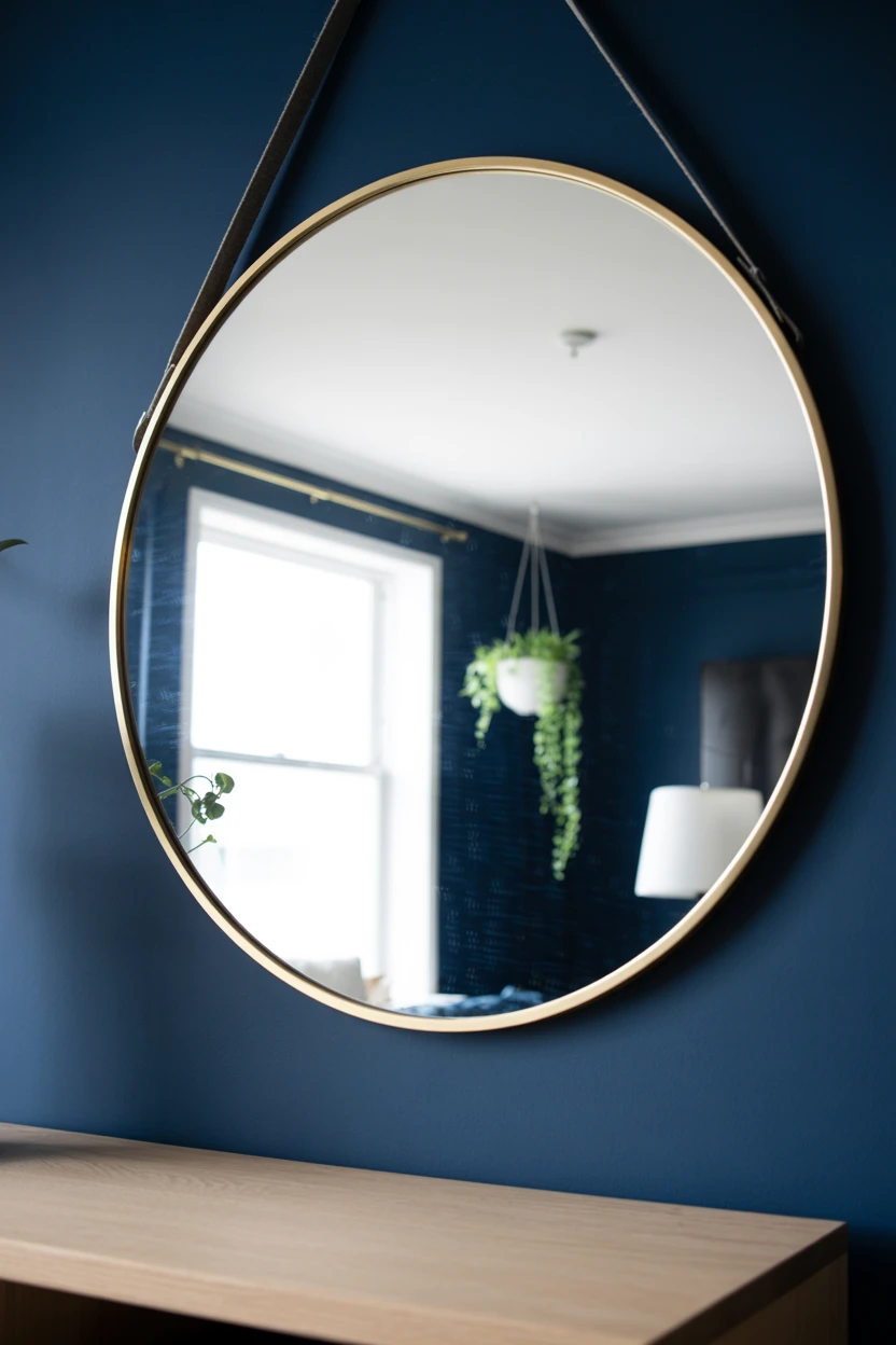 Hang a Large, Round Mirror Opposite a Window