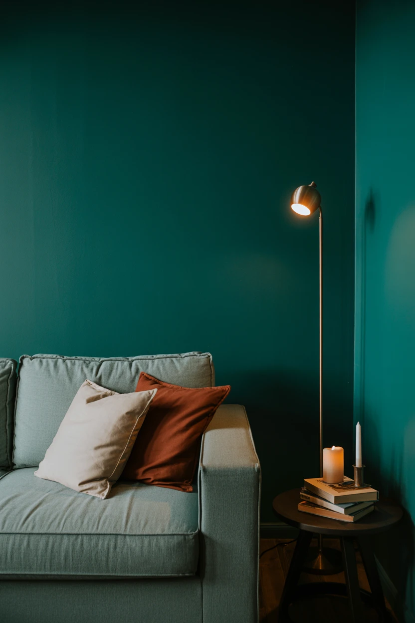 Paint a Moody Teal Accent Wall