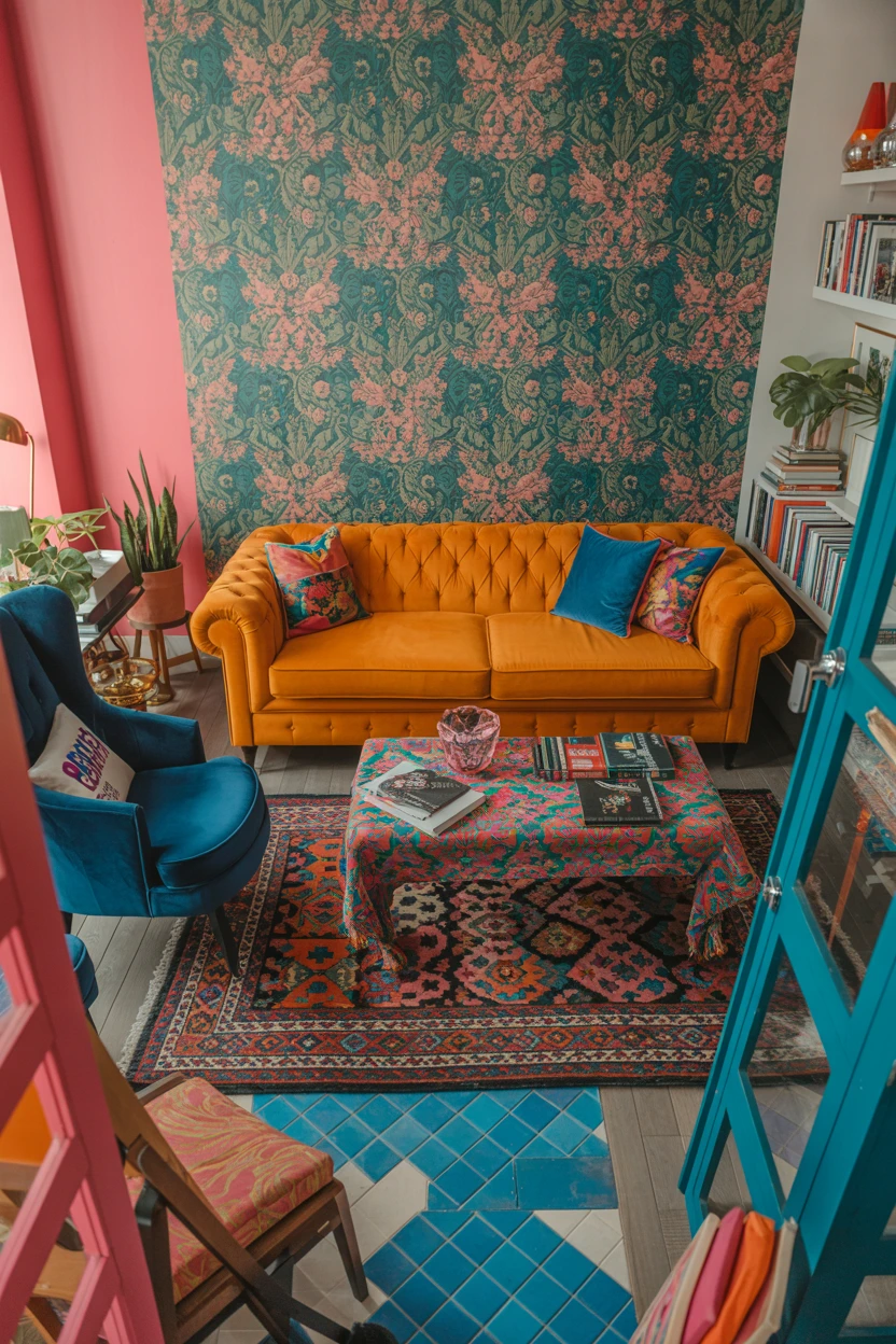 Maximalist Pattern Play with Wallpaper