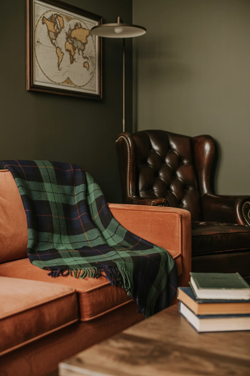 Dark Academia with Plaid and Leather